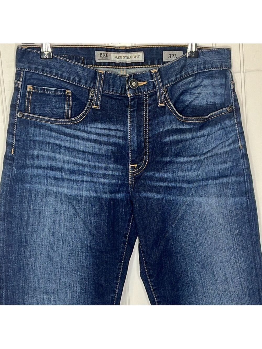 BKE Jake Straight Dark Wash Stretch Jeans Size 32L - Picture 2 of 14